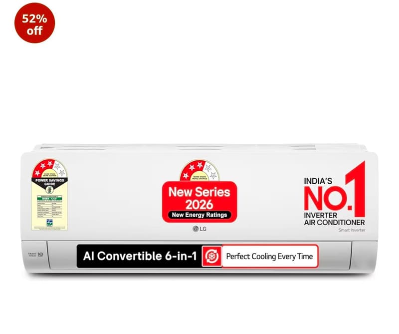 LG 1.5 Ton 3 Star, New star rated, Smart Inverter Split AC @31,990