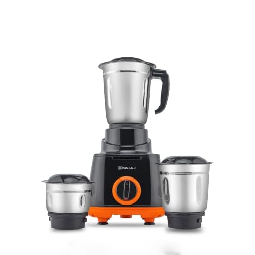 Bajaj Rex 500W Mixer Grinder | 3 Stainless Steel Jars with M...