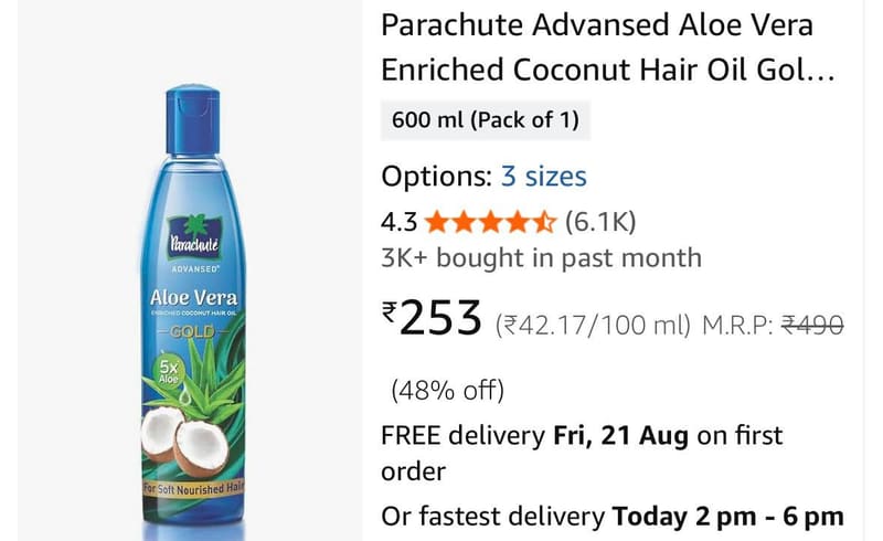 Upto 69% Off On Parachute Beauty Products.