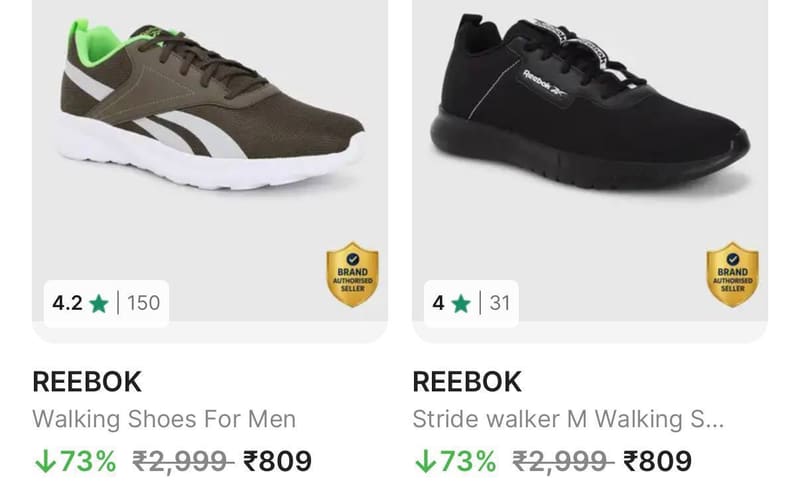 Reebook Shoes Starts @809.