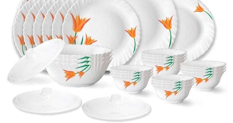 Larah by Borosil Opalware Dinner Set 31Pcs for ₹1535