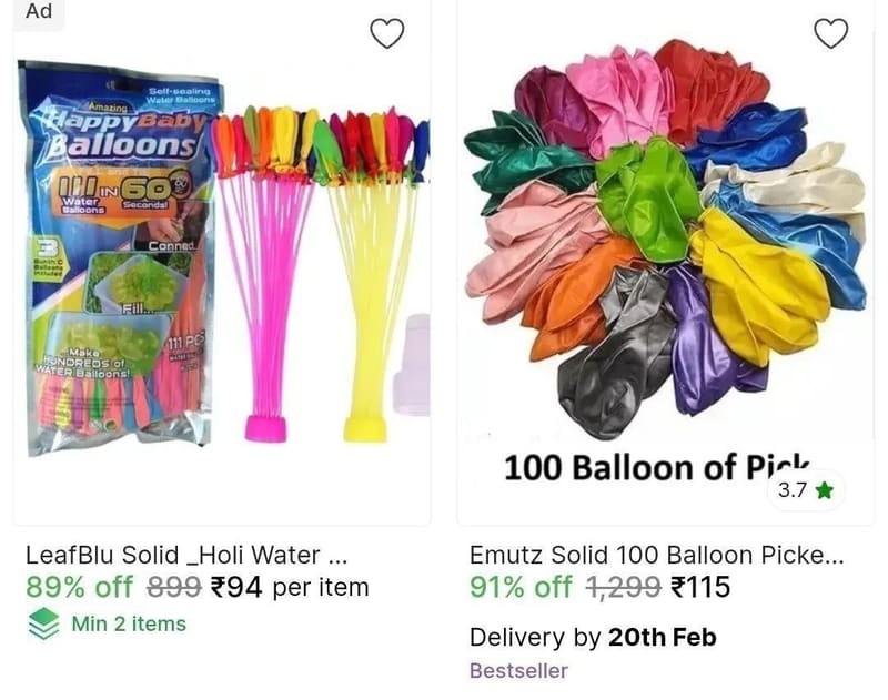 Water Balloons Starts From  ₹94