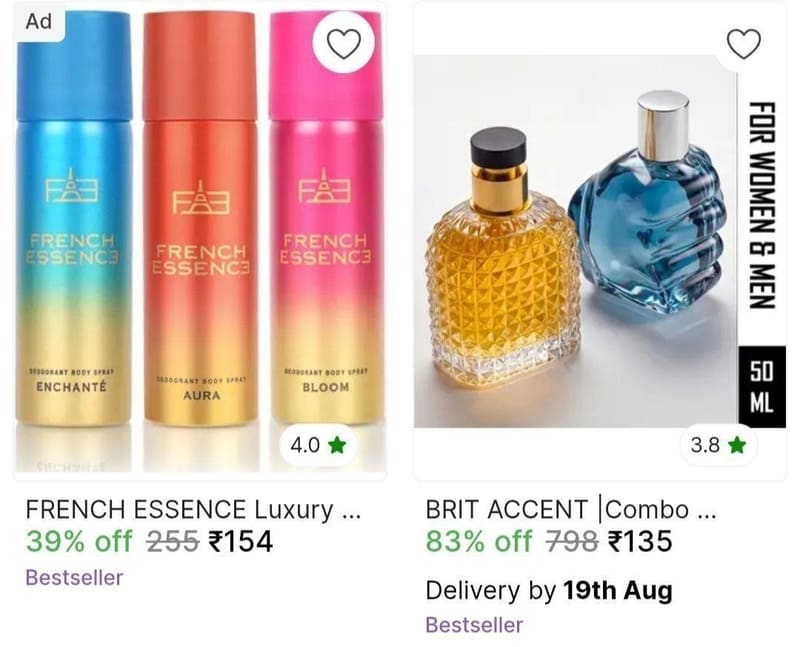 Grab: ₹135 Combo Perfume