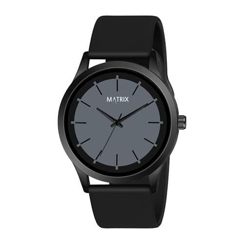 🛍️ Matrix Boys Mens Black Band Minimalist Dual Colour Dial with Softest Silicone Strap Analog Wrist Watch