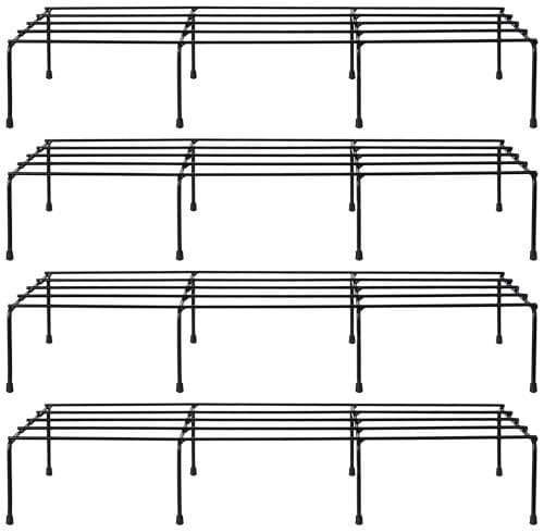 🛍️ Amazon Brand - Solimo Anti-Rust Metal Plant Stand | Set of 4 | Rectangular | 120Kg Load Capacity | Galvanized Metal Planter/ Pot Stand with 7 Layer Coating | for Living Room/Outdoor/ Balcony | Black