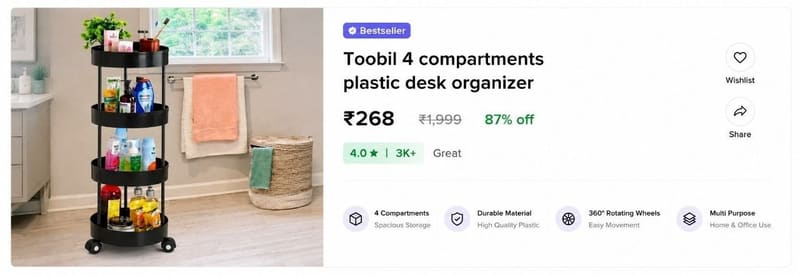 🔥 Storage Trolly @ ₹268