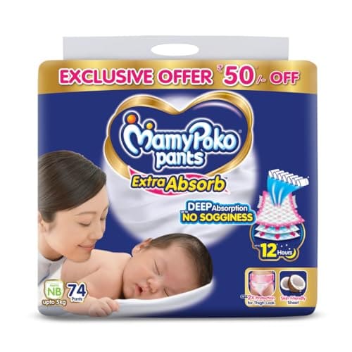 MamyPoko Pants Extra Absorb Baby Diapers, New Born (NB Size)...