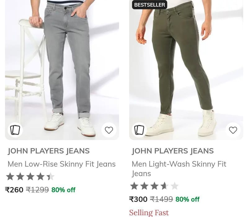 Ajio | Men's John Players Jeans Starts At Rs.260