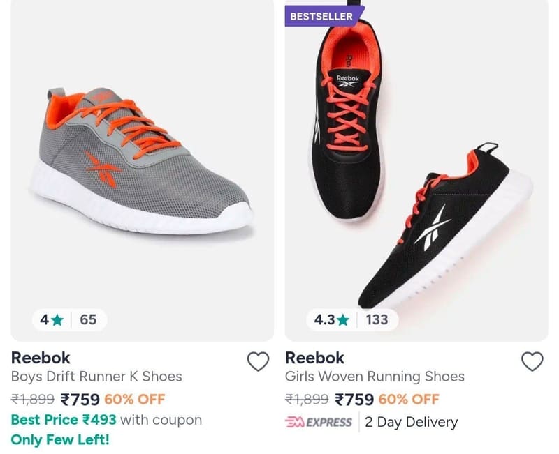 Myntra : Reebok Shoes Starts @ Rs.759.