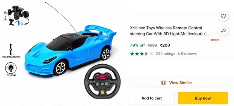 🔥 Wireless Remote Control Car @ ₹200
