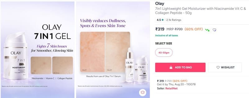 MYNTRA FLASH SALE ⚡ Flat 65% OFF on OLAY