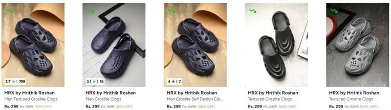 Upto 88% Off - HRX by Hrithik Roshan Clogs & Sliders