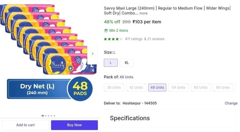 🔥 Pack of 48 @ ₹103