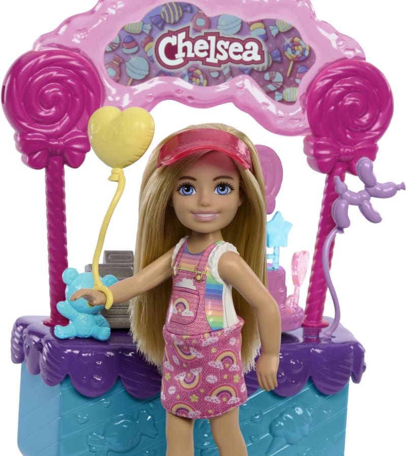 Chelsea Doll & Lollipop Stand, 10-Piece Toy Playset with Acc...