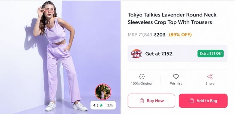 🔥 Crop Top With Trousers @ ₹203