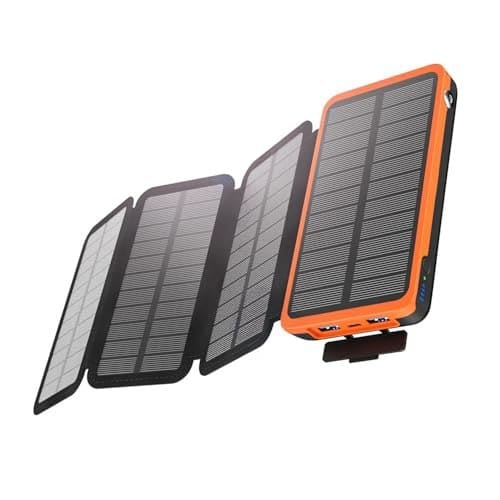 TrustBasket 20000mAh Solar Power Bank, 4 Solar Panels, 2 USB...