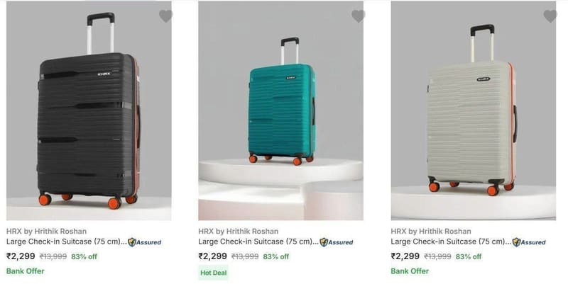 Flipkart | Upto 82% Off On HRX Luggage.