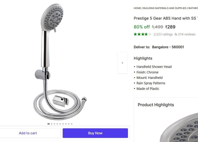 🔥  Prestige Shower Head @ ₹289
