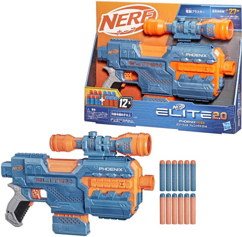 Elite 2.0 Phoenix CS-6 Motorized Blaster,6-Dart Clip,Scope,I...