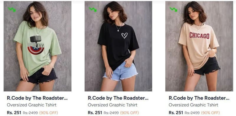 Myntra : Upto 90% Off On Roadster T-Shirts.