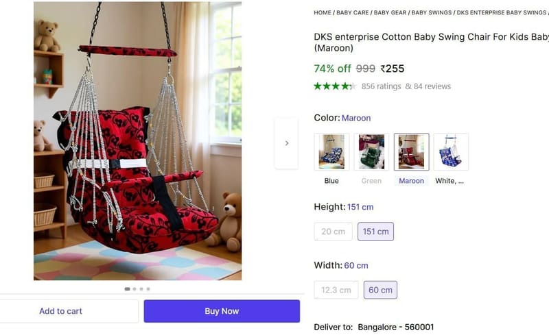 🔥  Swing Chair @ ₹255
