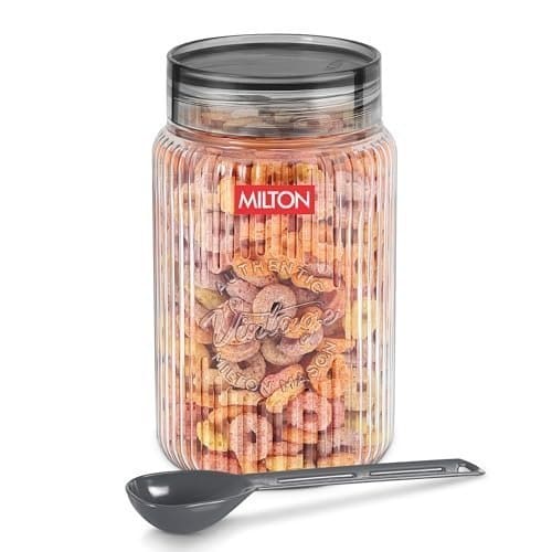 🛍️ MILTON Olive Plastic Container with Lids, 2 Litres, Clear Kitchen Storage Box, Food Storage Jars for Kitchen, Tea Sugar Container, Airtight, Durable, Multi-purpose, Ideal for Kitchen Essentials