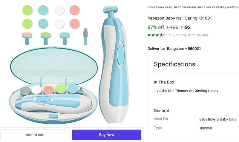 🔥  Baby Nail Caring Kit @ ₹192