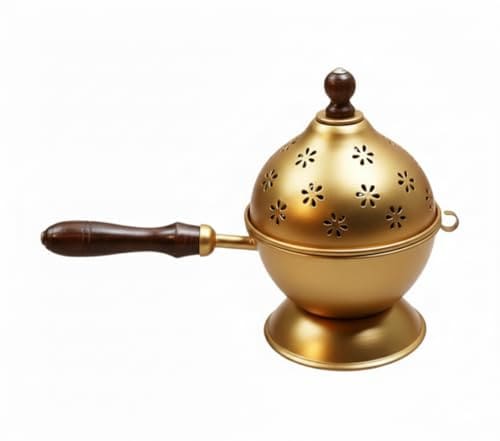 🛍️ 𝐋𝐔𝐗𝐔𝐑𝐘 𝐋𝐎𝐃𝐆𝐄™ Metal Dhoop Holder | Incense Burner | Loban Dani | Dhoop Dani | Metal Loban Dhoop Dani | Dhoop Dani Stand Burner for Puja. (Gold)