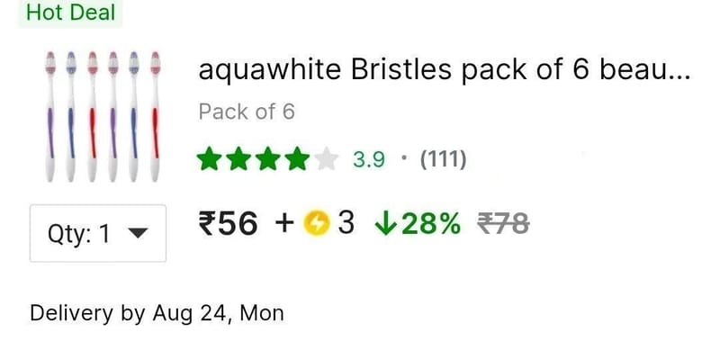aquawhite Bristles pack of 6 beauty and Personal Care. Soft Toothbrush - Buy Baby Care Products in India | Flipkart.com