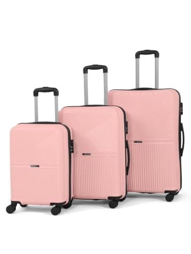 Teakwood Set of 3 8 Wheels Trolley Bag, Hard Cabin with Zipp...