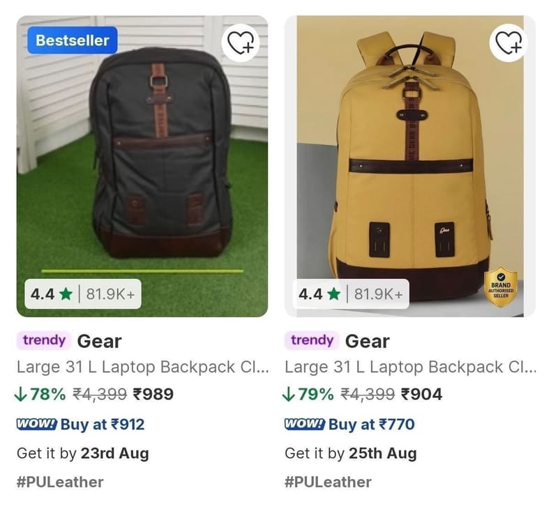 Upto 82% Off On Gear Bagpack.