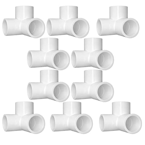 🛍️ Aitchcy 3 Way PVC Elbow | 3/4 Inch UPVC 3way elbow 25mm| Heavy Duty 3 Way Connector for Furniture & DIY | 3Way PVC Pipe Joint | 3 Side Connector (for 3/4" UPVC Pipe Only) (Pack of 10)