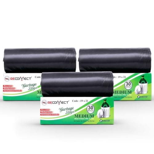 Reconnect Garbage Bags Medium Size Dustbin Bag 19 x 21 Inche...