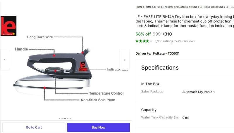 🔥  Automatic Dry Iron @ ₹310