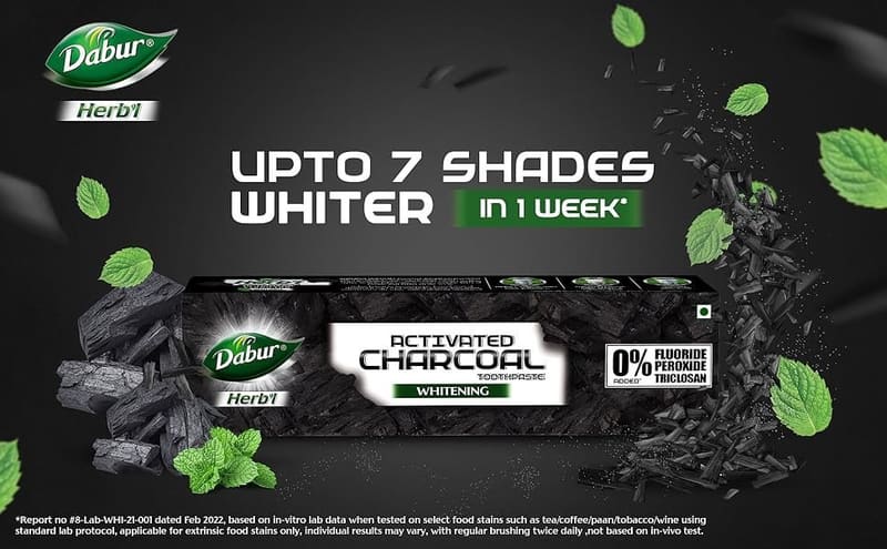 Amazon | DABUR Herb&Activated Charcoal Toothpaste (120g x 2) @ ₹99.