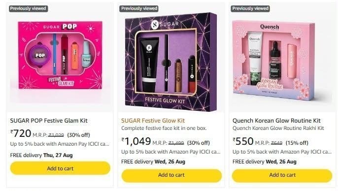 Amazon | Best Rakhi Gifts : Upto 30% Off on SUGAR Cosmetics & Makeup Gift Sets