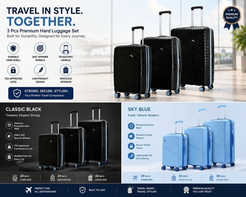 Amazon Grab: Up to 85% Off Lattitude on 3-Piece Trolley Bags+ Bank Offers