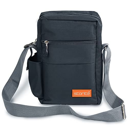 🛍️ Storite 10 Inch Padded Mini Crossbody Sling Bag, Dark Grey
