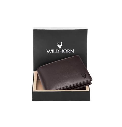 🛍️ WildHorn Wallet for Men Leather Original, Mens Wallet, Leather Wallets for Men Stylish, Bi-Fold Wallets for Man, 9 Card Slots, Secret Card Slots, Coin Pocket, Gift for Mens (Brown)