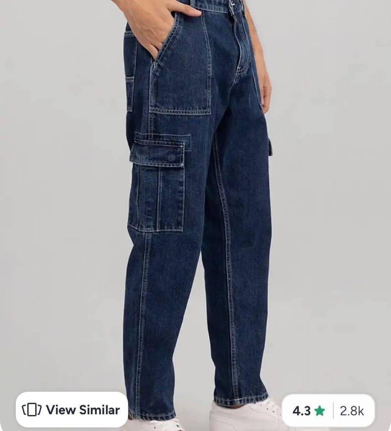 Snitch Men Blue Baggy Fit Pure Cotton Stretchable Jeans @ ₹787
