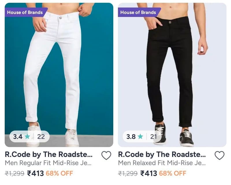 🔥Myntra : Roadster Jeans Starts ₹413.